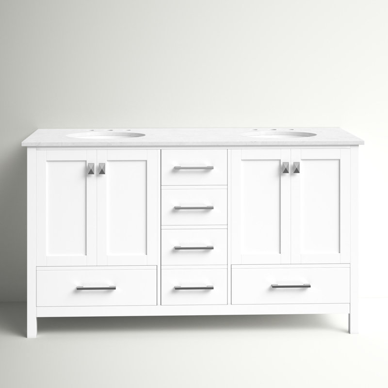 Andover Mills™ Broadview 60'' Double Bathroom Vanity with Engineered